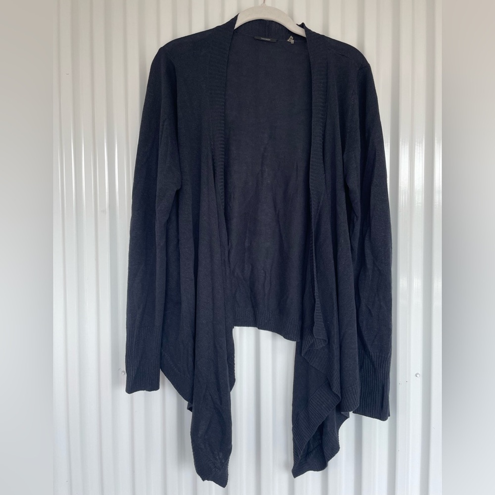 Tahari Black Draped Cardigan Sweater
